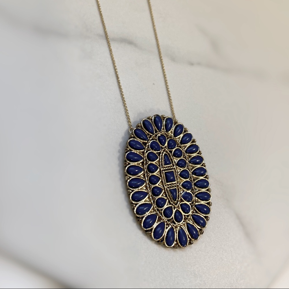 Blue Stone Gold Plated Necklace